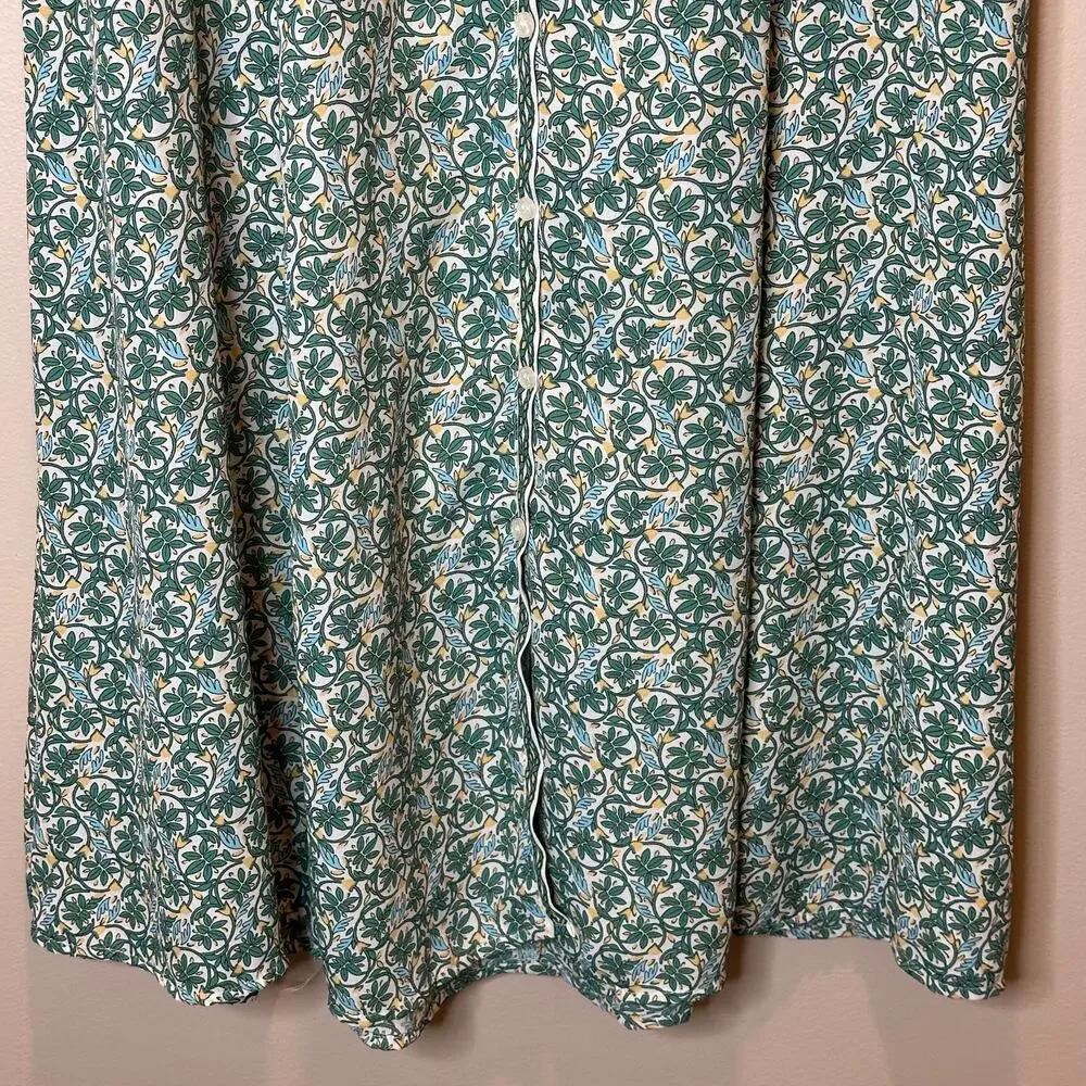 NWT Max Studio Multicolor Floral Midi A-Line Skirt Womens Size Small S Button Up